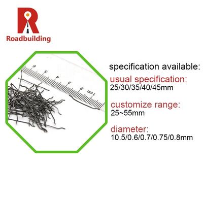 0.5-0.7mm Diameter 4D Concrete Steel Wool Fiber Fibercon Distributors Iron Steel Fiber